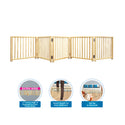 Four Paws 5 Panel Folding Wood Gate For Dogs (fits 48-110" opening)