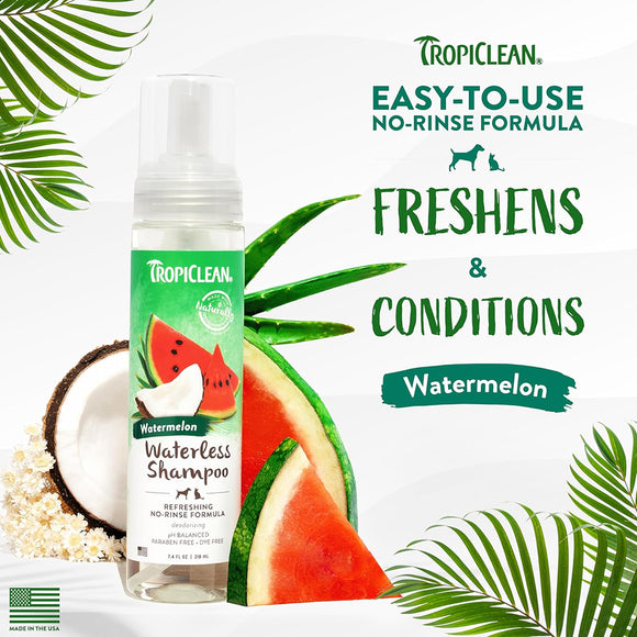 TropiClean Watermelon Waterless Shampoo for Dogs & Cats (7.4 oz)