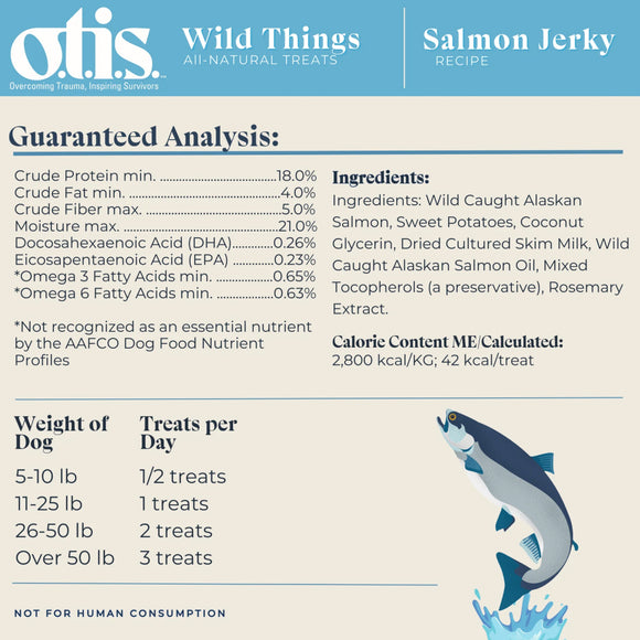 OTIS Wild Things Salmon Jerky Treats for Dogs (4 oz)