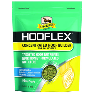 Hooflex concentrated hoof builder is made with natural ingredients like omega 3's and biotin for horses. This horse supplement is great for strengthening horse hooves