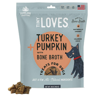 Farmland Traditions Tiny Loves Turkey & Pumpkin with Bone Broth Dog Treats