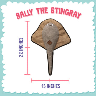 Snugarooz Sally the Stingray Spikey Ball Grey Tough & Durable Dog Toy (21")