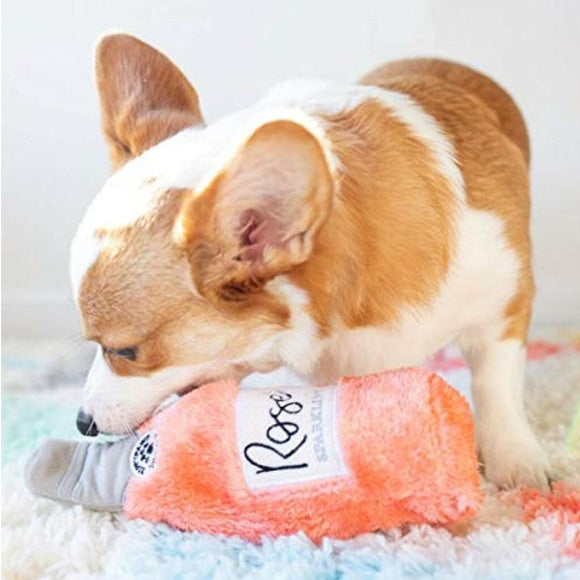Zippy Paws Happy Hour Crusherz Bottle Themed Crunchy Water Bottle (Rosé)