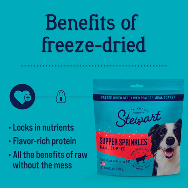 Stewart Supper Sprinkles Freeze-Dried Beef Liver Food Topper for Dogs (2.5 oz)