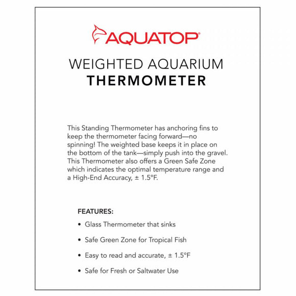 Aquatop Standing Glass Thermometer with Weighted Claw