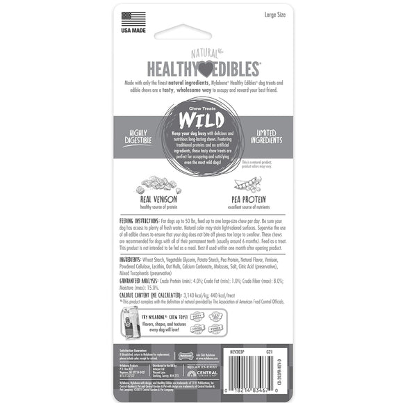 Nylabone Healthy Edibles WILD Natural Long Lasting Vension Flavor Dog Chew Treats- Large/Giant (1 ct)