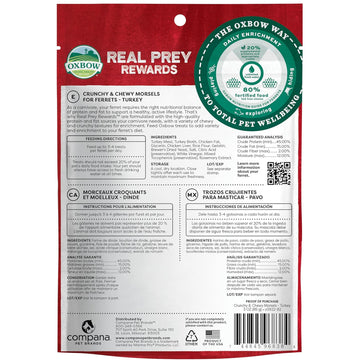 Oxbow Real Prey Turkey Ferrets Rewards Ferret Crunchy & Chewy Treats (3 oz)