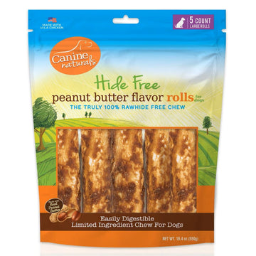 Canine Naturals Hide Free Peanut Butter Flavor Rolls Dog Treats
