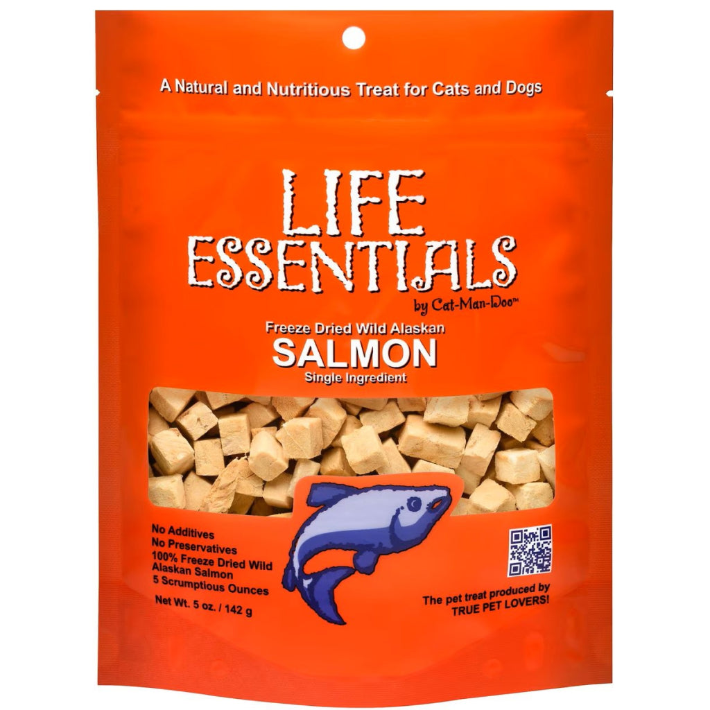 Cat-Man-Doo Life Essentials Freeze-Dried Wild Alaskan Salmon Treats For Cats & Dogs