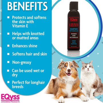 EQyss Groming Products Survivor Super Detangler & Shine Coat for Dogs & Cats (4 oz)