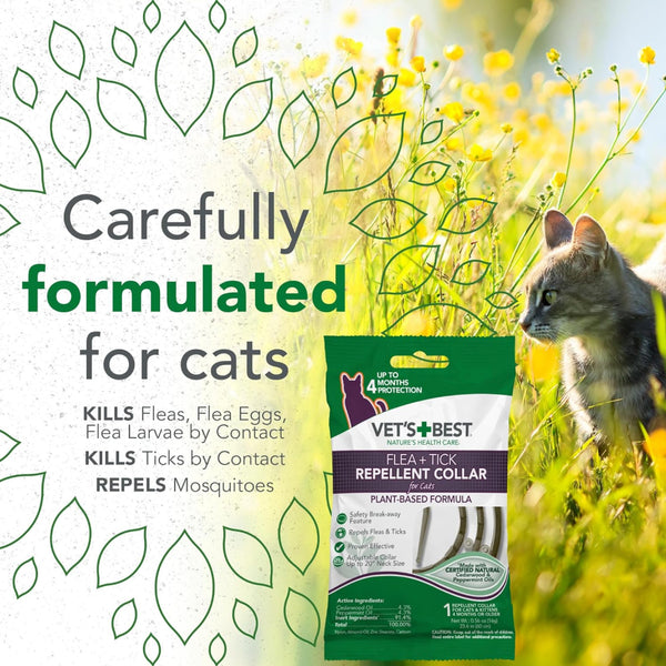 This all natural flea and tick collar is carefully formulated for cats