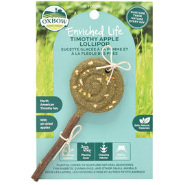 Oxbow Enriched Life Timothy Hay Apple Lollipop Treat for Small Animals