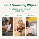 Earth Rated Hypoallergenic Dog Grooming Wipes- White Tea & Basil Scented (100 count)