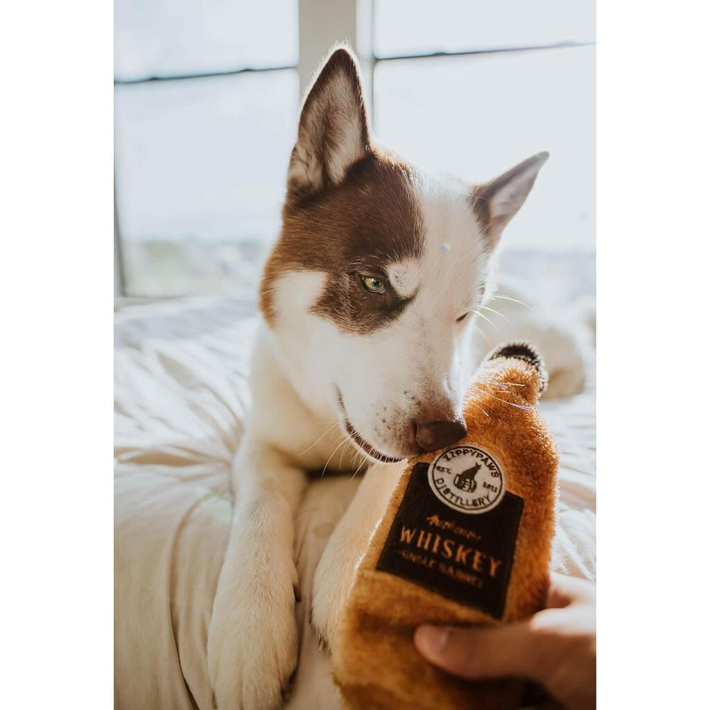 Zippy Paws Happy Hour Crusherz Bottle Themed Crunchy Water Bottle (Whiskey)