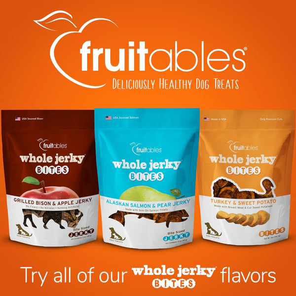 Fruitables Whole Jerky Bites Alaskan Salmon & Pear Treats For Dogs (5 oz)