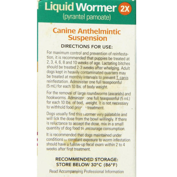 Liquid Wormer 2X Canine Anthelmintic Suspension Dewormer for Dogs