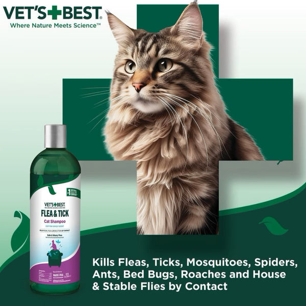 Vet's Best Flea and Tick Shampoo for Cats (12 oz)