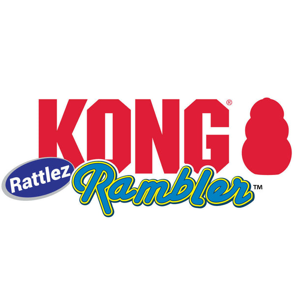 Kong Rambler Rattlez Dumbbell Toy For Dogs -Large (Orange/Blue)