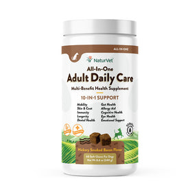 NaturVet Adult Daily Care Multi-Benefit 10-in-1 Support For Dogs -60 Soft Chews