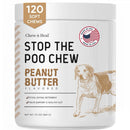Chew + Heal Stop the Poo Chew Coprophagia Supplement for Dogs- Peanut Butter Flavor (120 Counts)