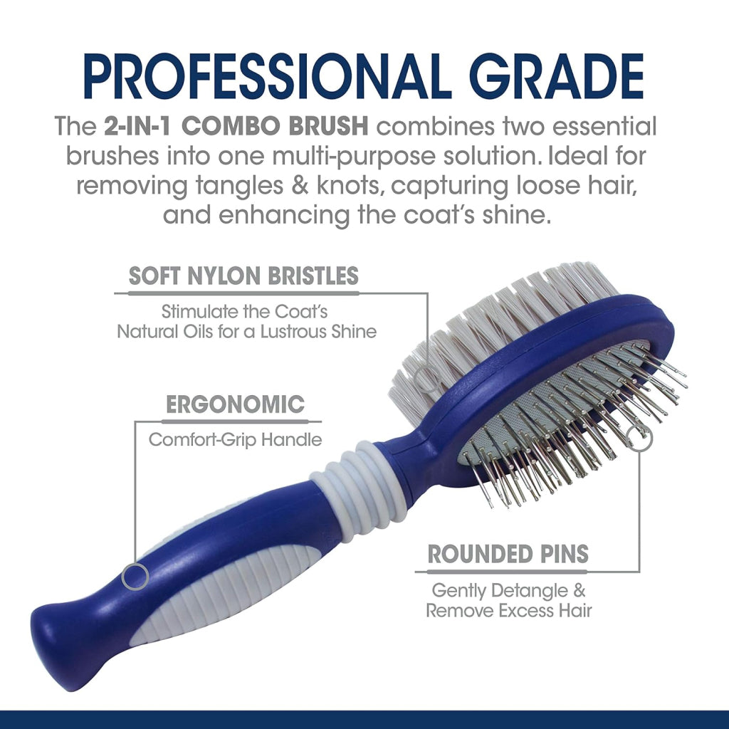 Four Paws Magic Coat Professional Series 2-in-1 Combo Pin and Bristle Brush For Dogs