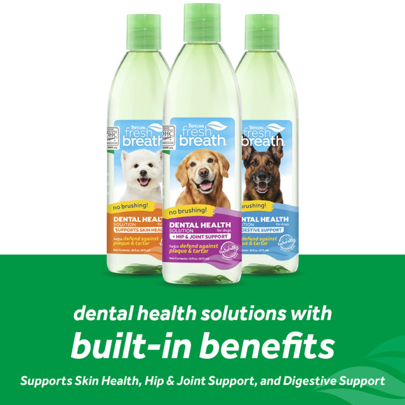 TropiClean Fresh Breath Dental Health Solution Supports Skin Health for Dogs