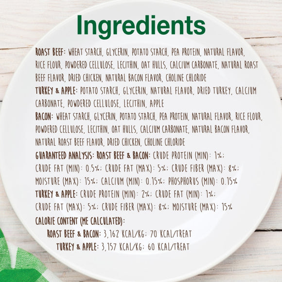 Nylabone Healthy Edibles Roast Beef Turkey & Bacon Puppy Dog Treats -Variety Pack