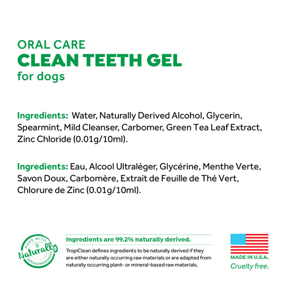 TropiClean Fresh Breath No Brushing Clean Teeth Dental & Oral Care Gel for Dogs