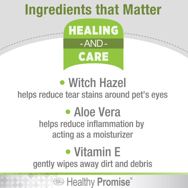 Four Paws Healthy Promise Eye Wipes For Cat & Dog  (35 ct)