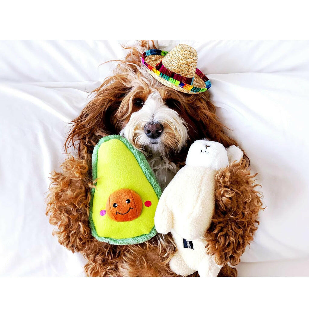 Zippy Paws NomNomz Avocado Soft Plush Squeaker Toy For Dog