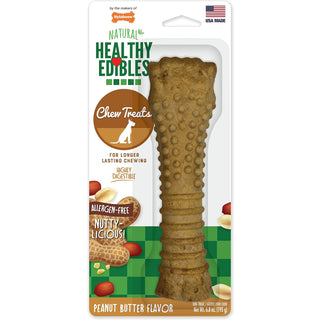 Nylabone Healthy Edibles Natural Long Lasting Peanut Butter Flavor Dog Chew Treats- X-Large/Souper (1 ct)