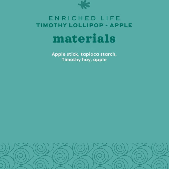 Oxbow Enriched Life Timothy Hay Apple Lollipop Treat for Small Animals