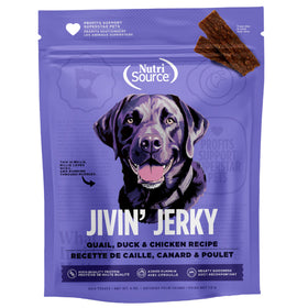 NutriSource Jivin' Jerky Quail Duck & Chicken Dog Jerky Treats (4 oz)