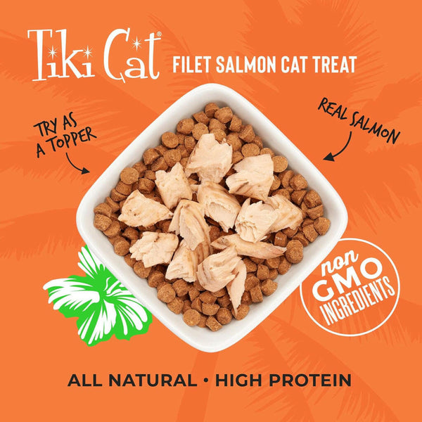 Tiki Cat Salmon Filet Grain-Free Treats For Cats (1 oz x 12 pouches)