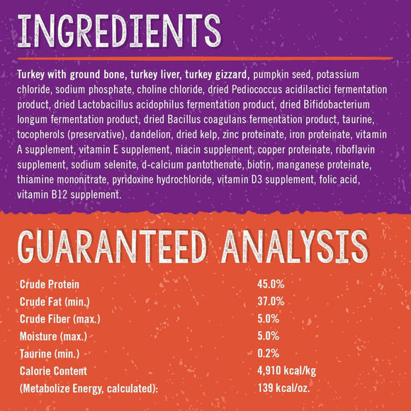 Stella & Chewy's Tummy Ticklin' Turkey Dinner Morsels Freeze-Dried Raw Food for Cats (18 oz)