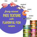 Tiki Cat Fish Favorites Pate Wet Food For Cats -Mega Pack (2.8 oz x 24 cans)