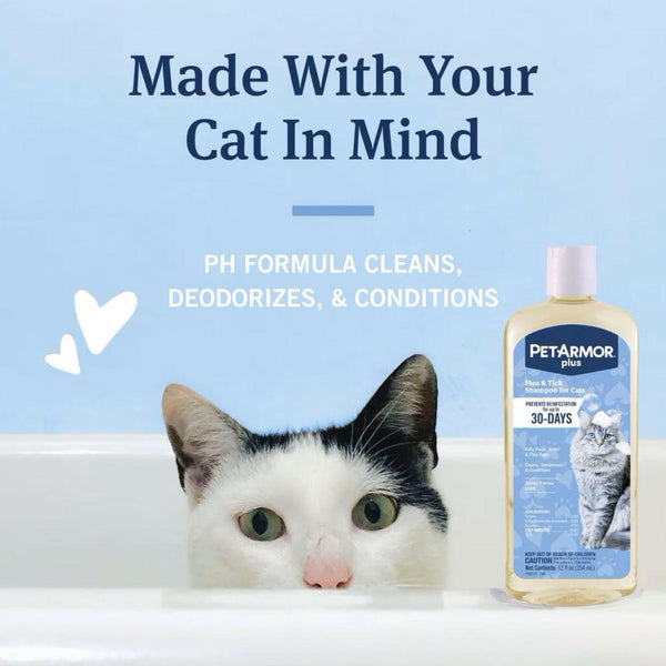 PetArmor Plus Shampoo for Cats Powerful Flea Tick Control