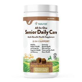 NaturVet Senior Daily Care Multi-Benefit Soft Chew 8-in-1 Support For Dogs -60 Soft Chews