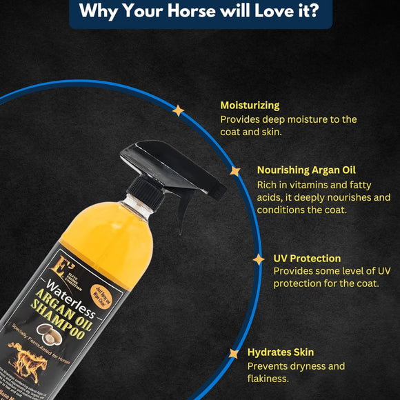 E3 Waterless Argan Oil Shampoo for Horses (32 oz)