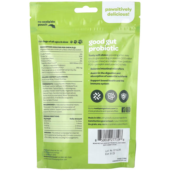 Ready Pet Go Good Gut Probiotic Support for Dogs (60 soft chews)
