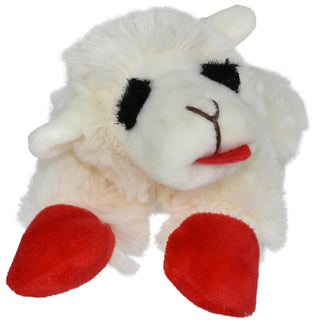 Multipet Lamb Chop Knobby Noggins Plush Squeaky Dog Toy Assorted 5"