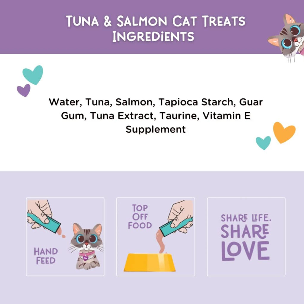 Love Nala Mousse Tuna & Salmon Recipe Lickable Treats For Cats (0.5 oz tube x 4)