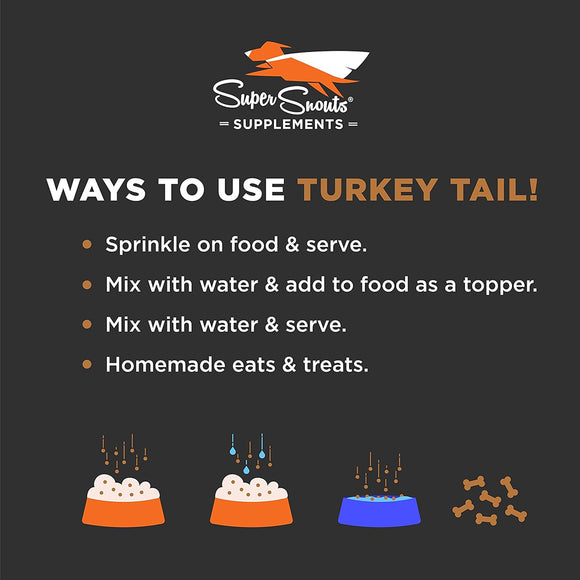 Super Snouts Turkey Tail Mushroom Organic Immune Health Supplement for Dogs & Cats