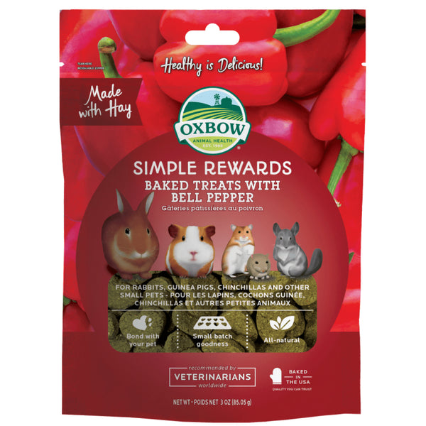 Oxbow Animal Health Simple Rewards Baked Small Animal Treats w/Bell Pepper (3 oz)