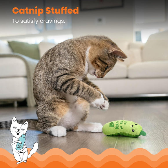 Catstages Crunchy Pickle Kicker Plush Cat Toy with Catnip