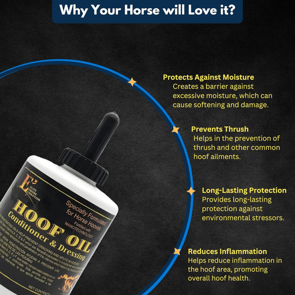 E3 Hoof Oil Conditioner & Dressing for Horses (32 oz)