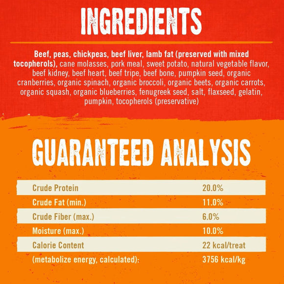 Stella & Chewy's Raw Coated Biscuits Grass-Fed Beef Recipe Crunchy Dog Treats (9 oz)