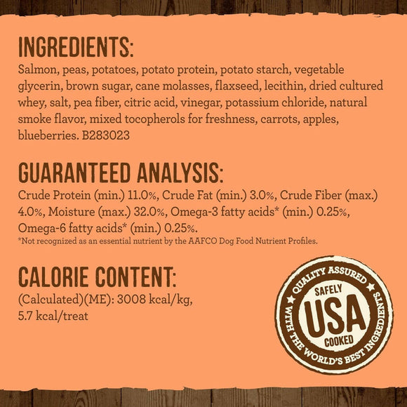 Power Bites Soft & Chewy Grain Free Real Salmon Dog Treats (6 oz)