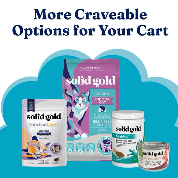 Solid Gold offers a variety of foods, toppers and supplements for overall pet vitality. 