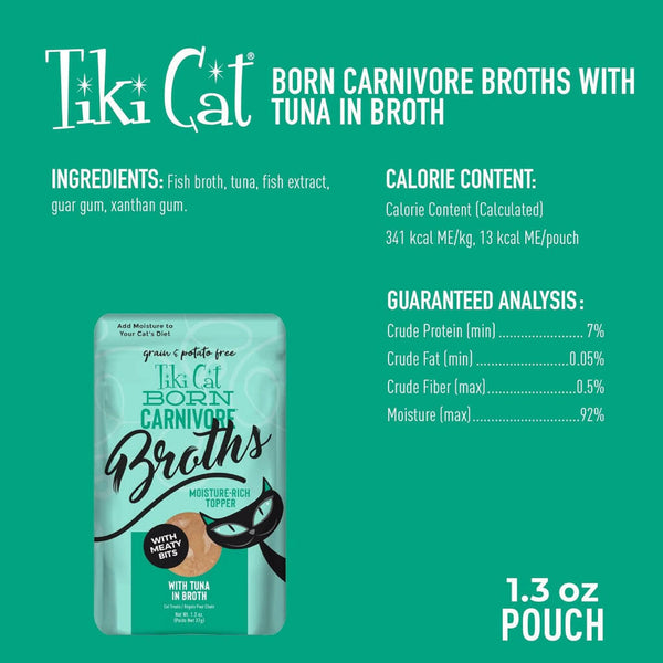 Tiki Cat Tuna Broth Pouch Grain-Free Wet Food For Cats (1.3 oz x 12 pouches)